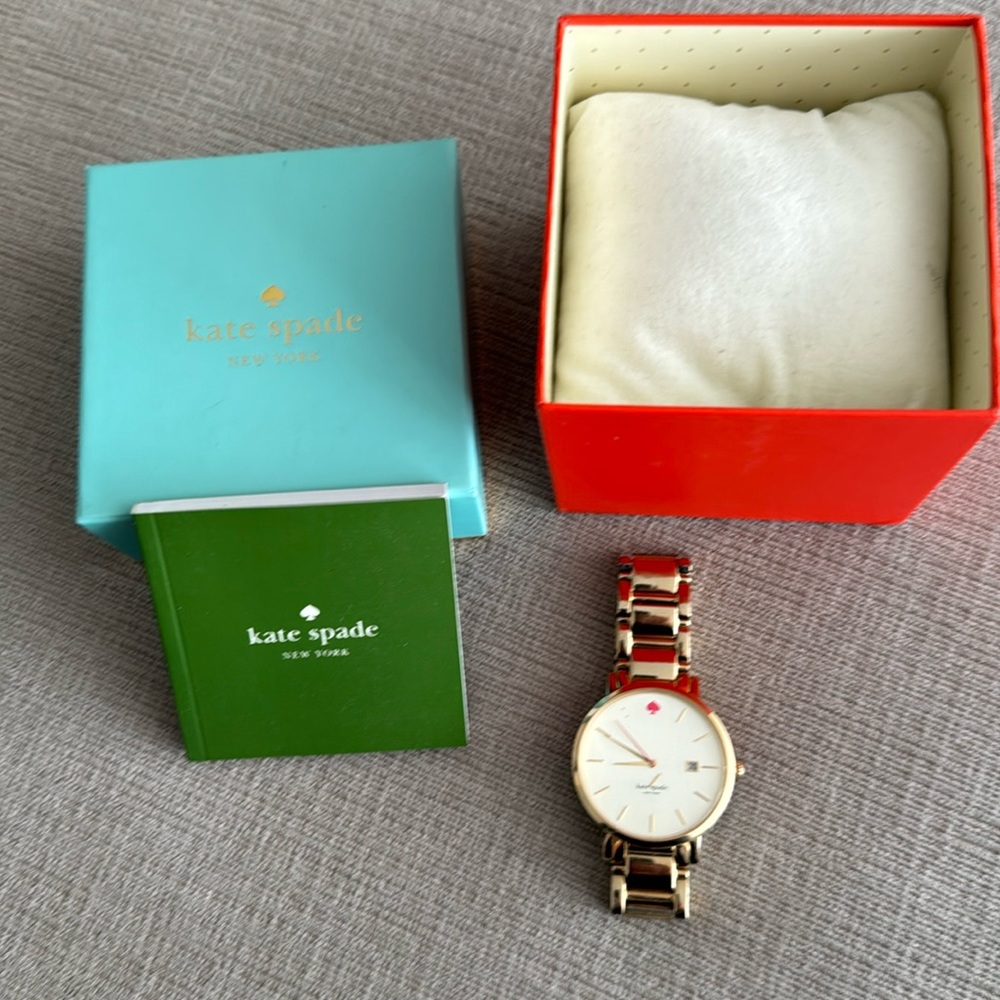 Kate Spade New York Gramercy Grand Gold Mother of Pearl Bracelet Watch - Used